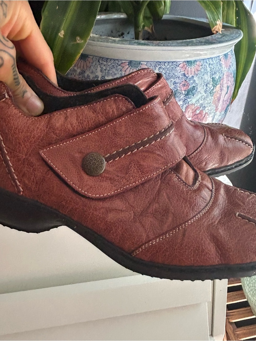 Rieker Brown Leather Comfort Ankle Shoes Size 37